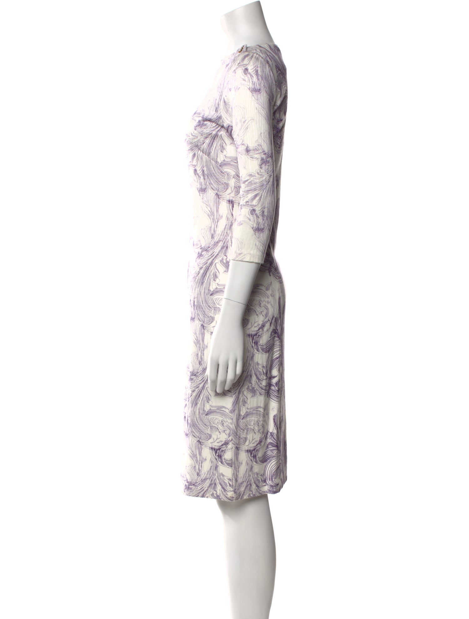 Leggiadro Paisley Print Knee-Length Dress
