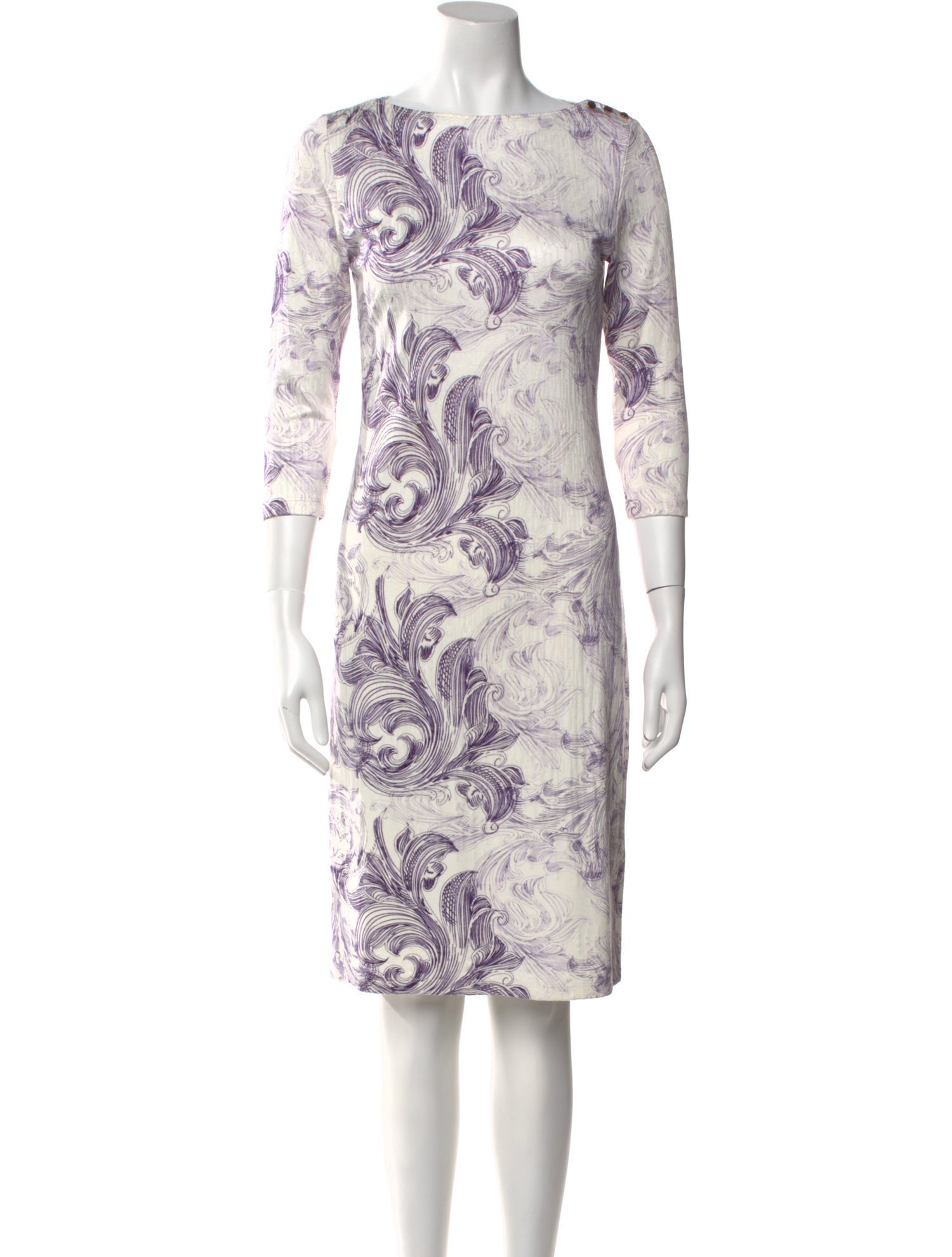 Leggiadro Paisley Print Knee-Length Dress w/ Tags