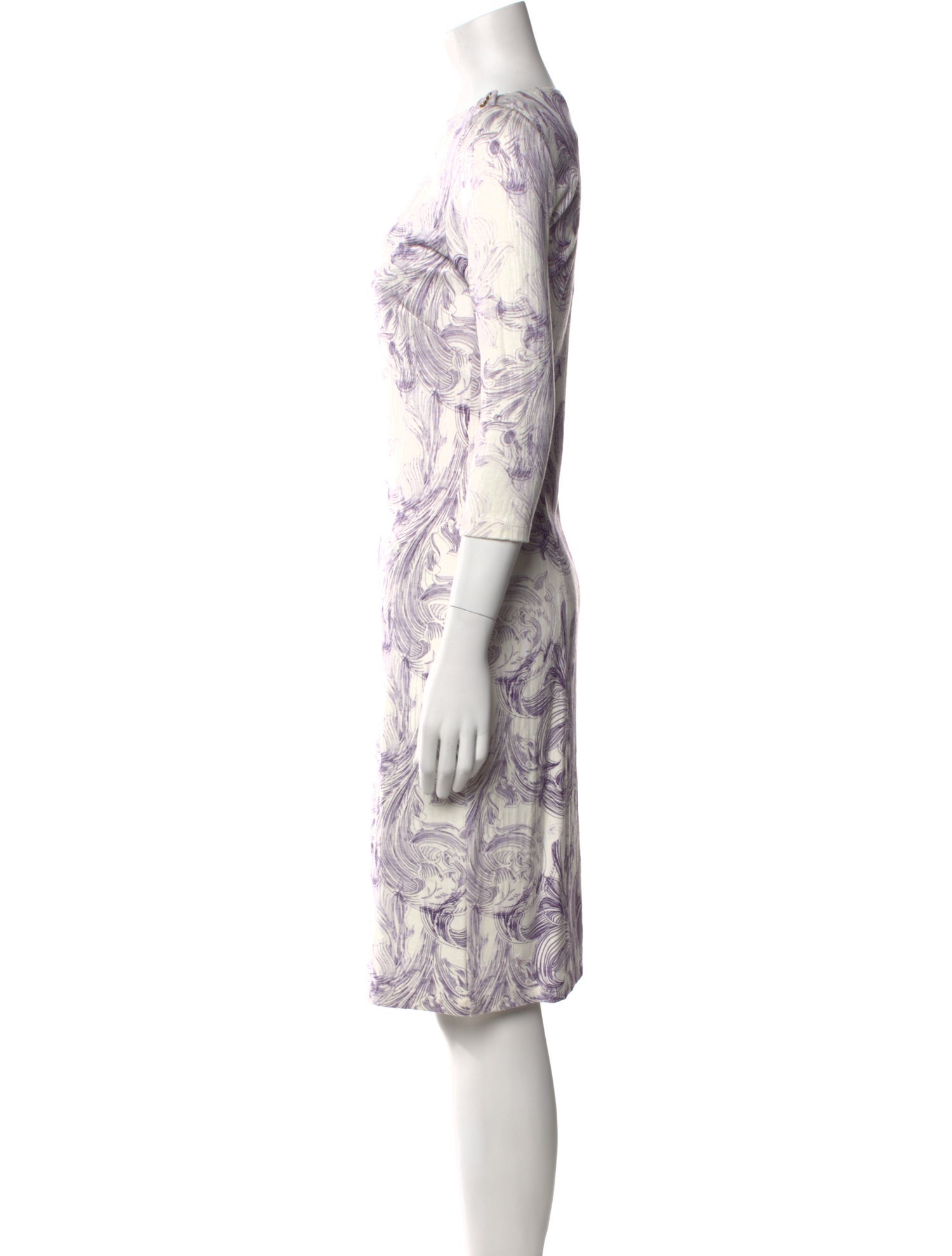 Leggiadro Paisley Print Knee-Length Dress