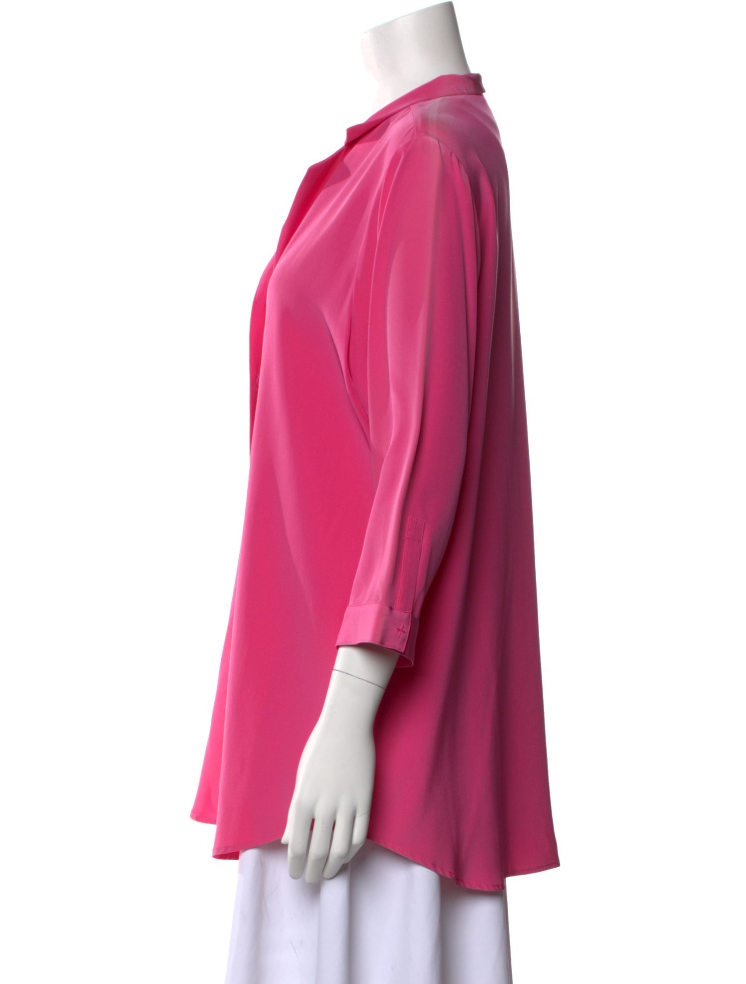 Leggiadro Silk V-Neck Button-Up Top w/ Tags