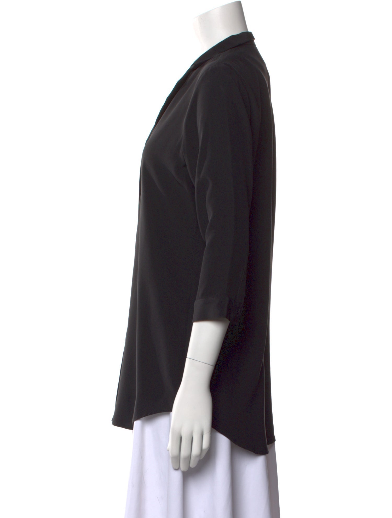 Leggiadro V-Neck Three-Quarter Sleeve Button-Up Top w/ Tags