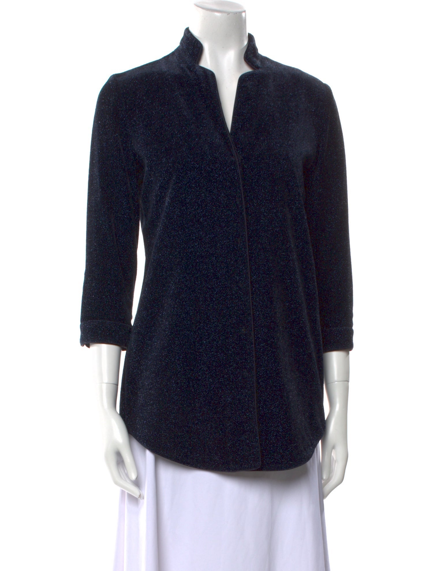 Leggiadro Printed Mock Neck Polo