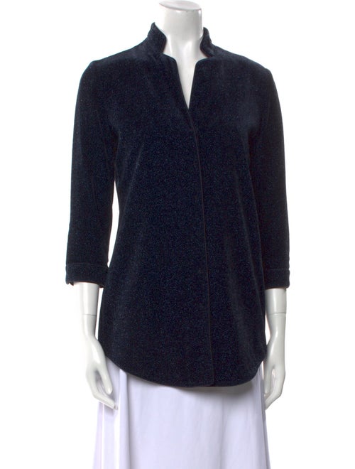 Leggiadro Printed Mock Neck Polo