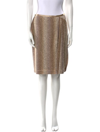 Leggiadro Fringe Trim Accent Knee-Length Skirt