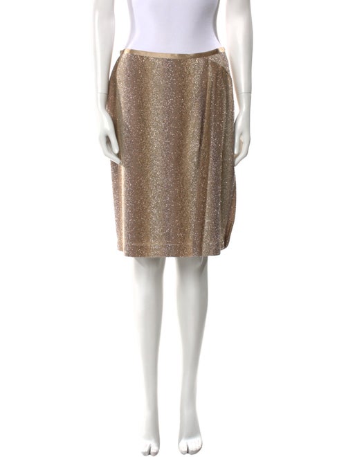 Leggiadro Fringe Trim Accent Knee-Length Skirt