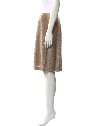 Leggiadro Fringe Trim Accent Knee-Length Skirt