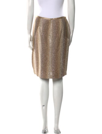 Leggiadro Fringe Trim Accent Knee-Length Skirt