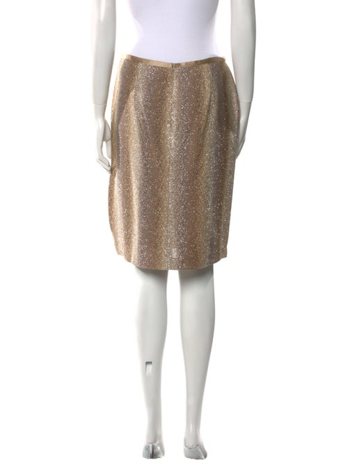 Leggiadro Fringe Trim Accent Knee-Length Skirt