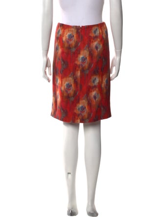Leggiadro Floral Print Knee-Length Skirt