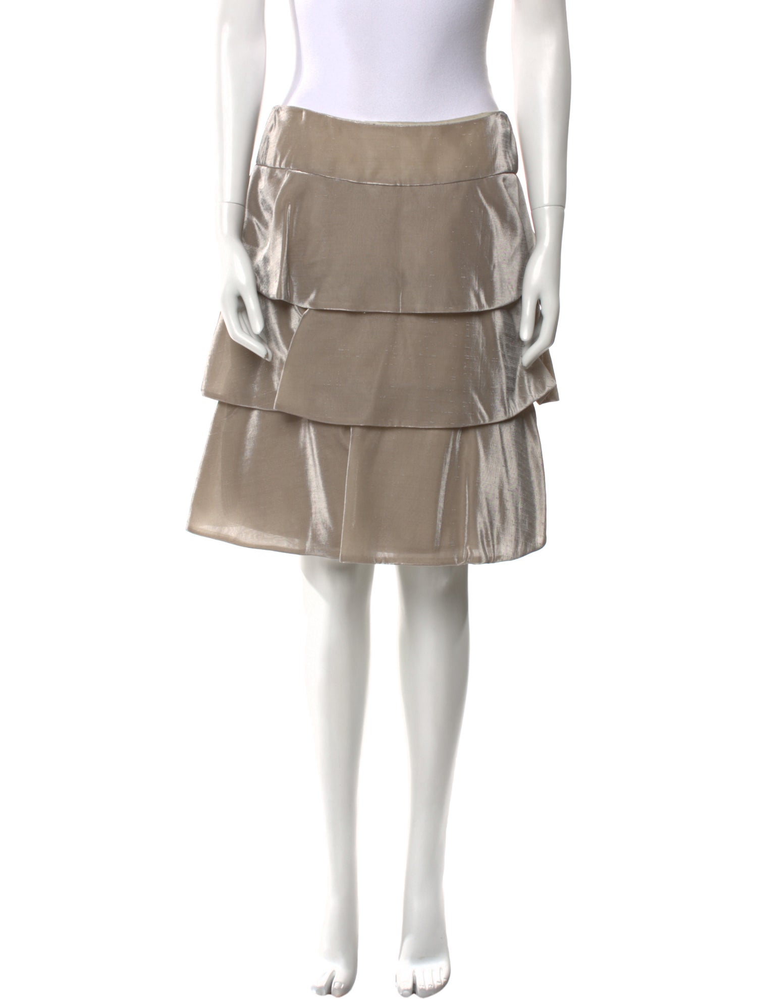 Leggiadro Ruffle Embellishment Knee-Length Skirt