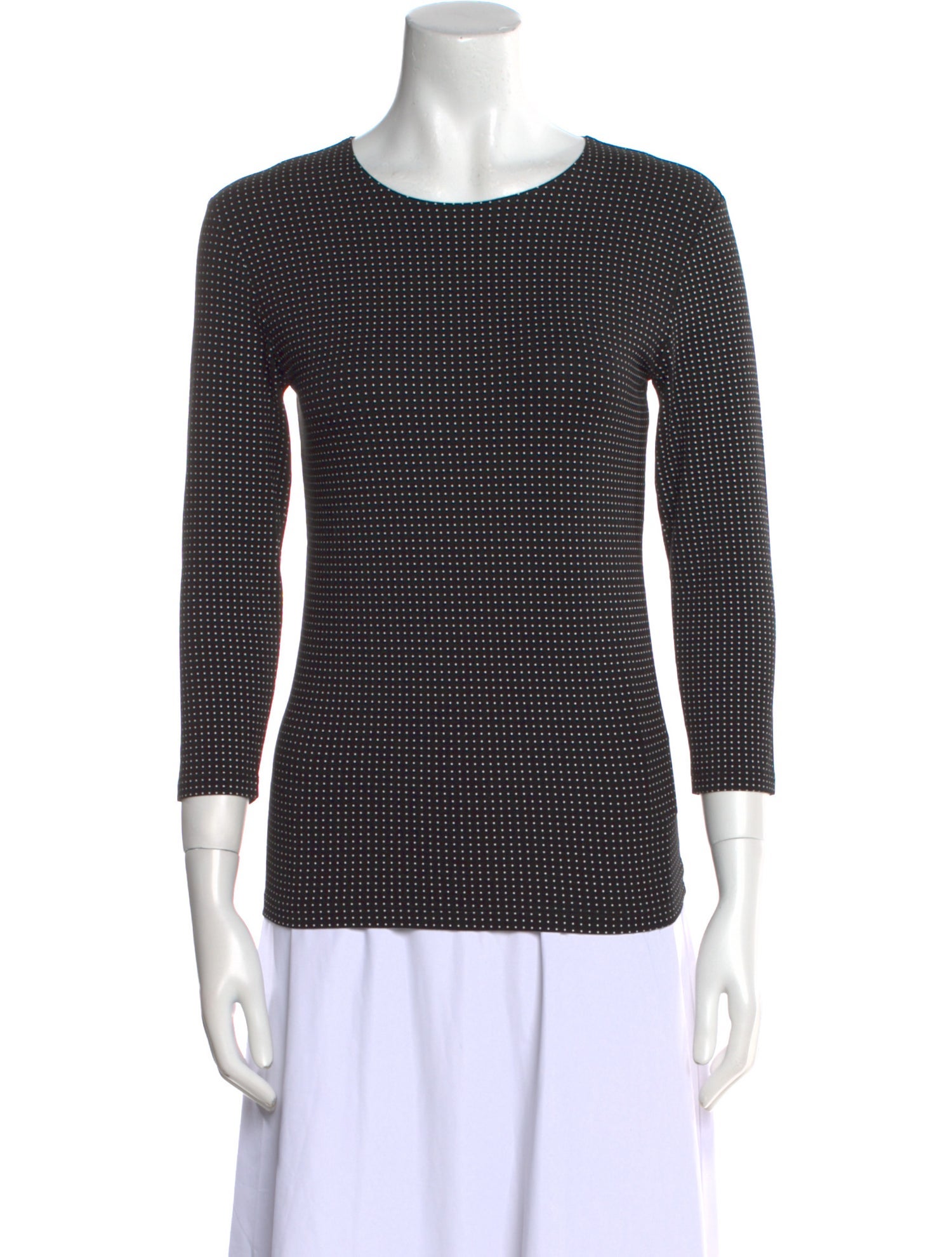 Leggiadro Polka Dot Print Scoop Neck Top w/ Tags