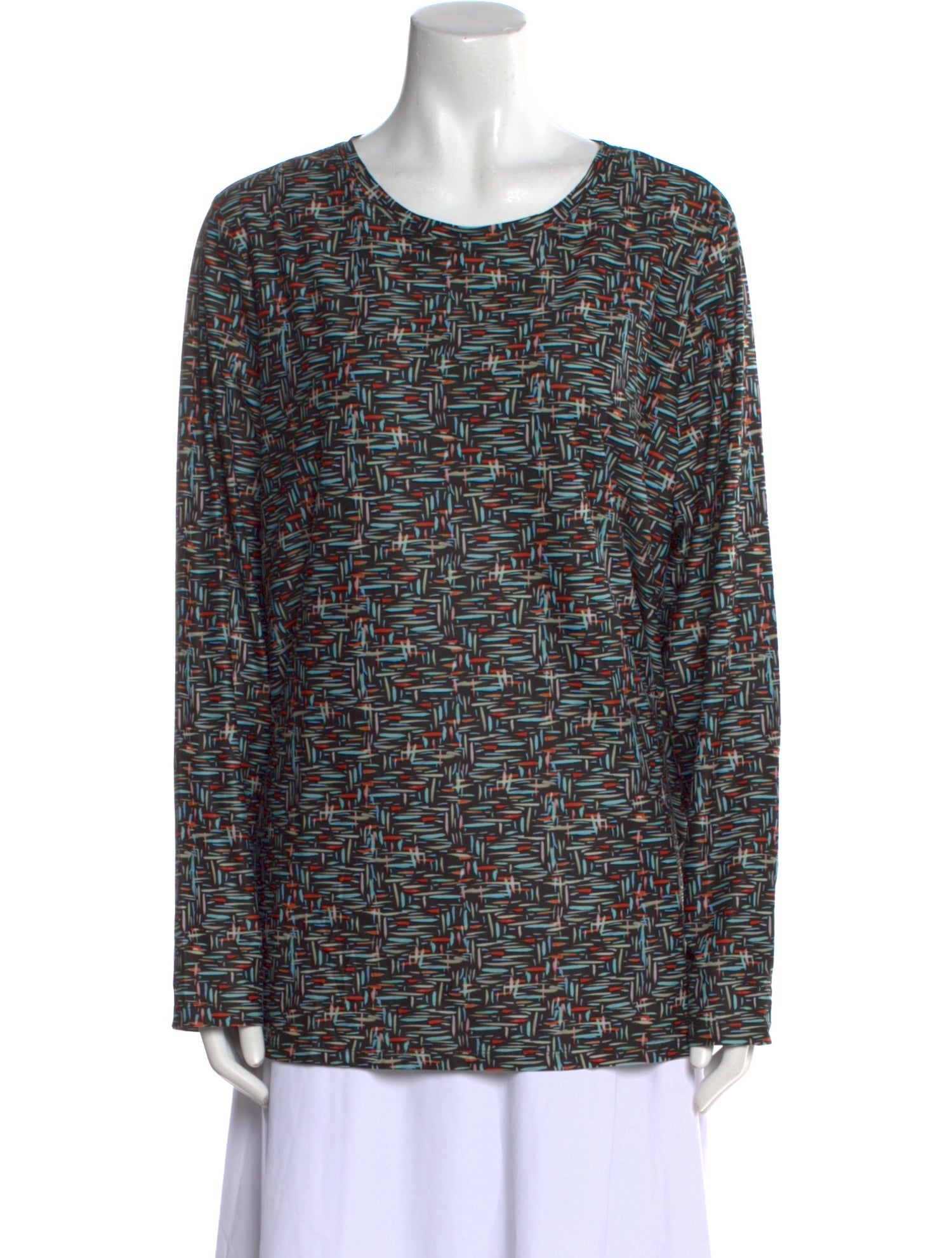 Leggiadro Printed Scoop Neck Top w/ Tags