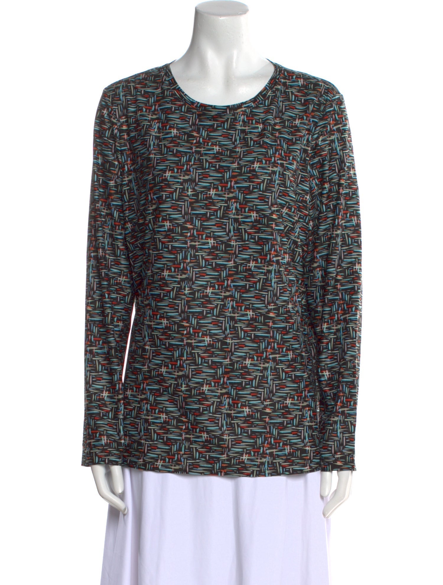 Leggiadro Printed Scoop Neck Top w/ Tags