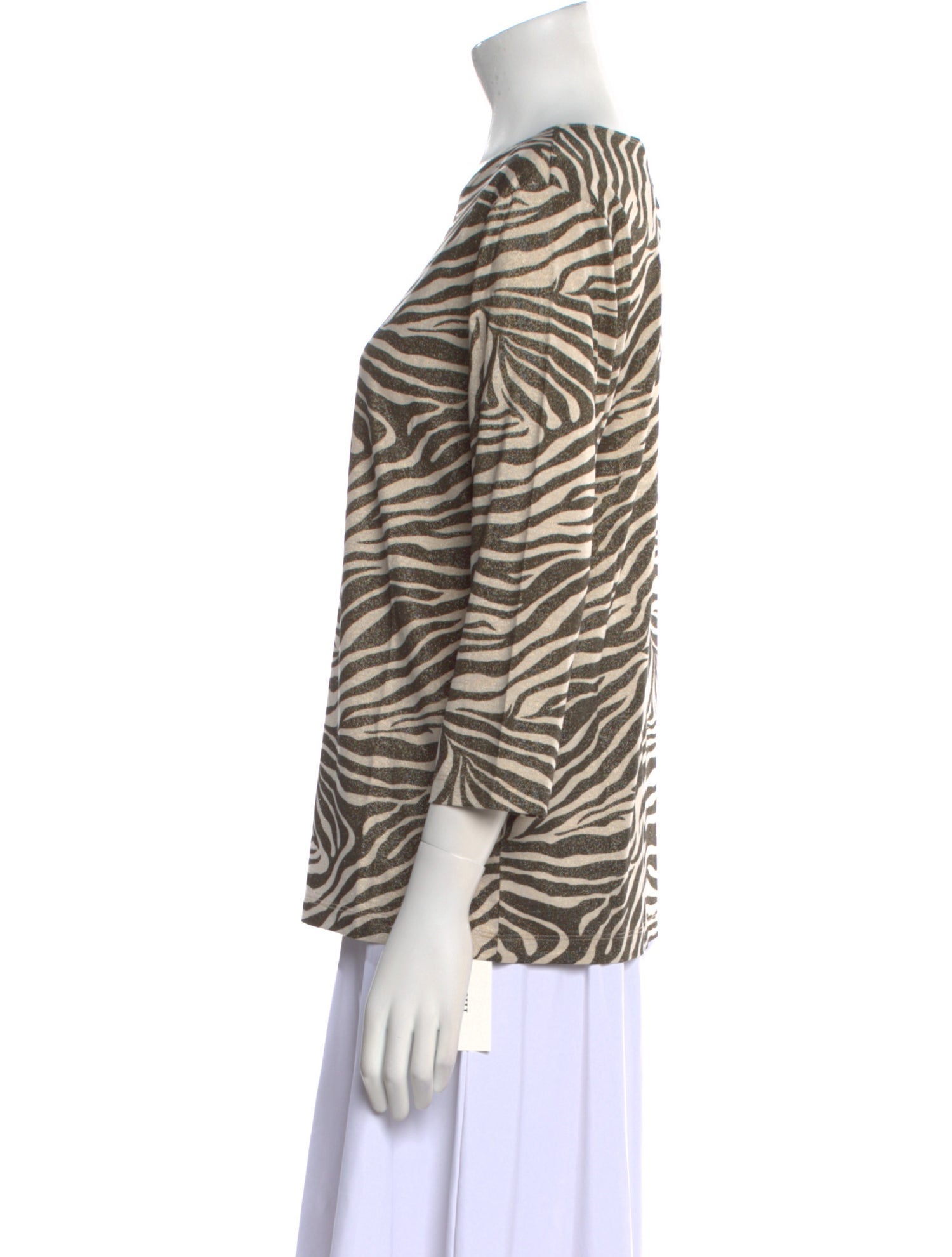 Leggiadro Animal Print Scoop Neck Top w/ Tags