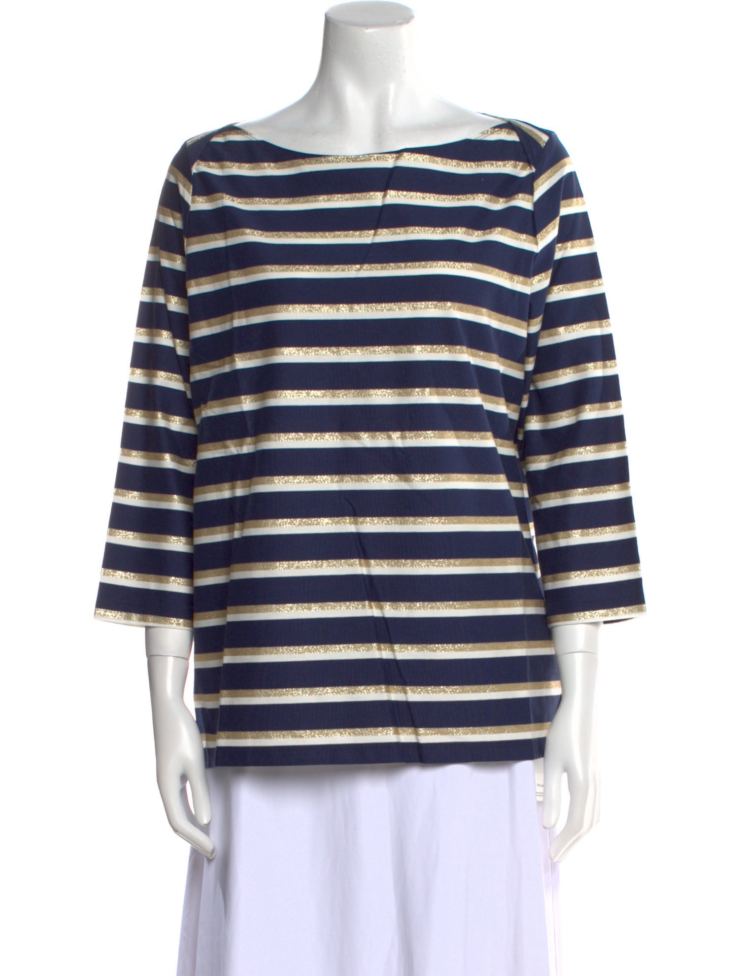 Leggiadro Striped Bateau Neckline Tunic w/ Tags