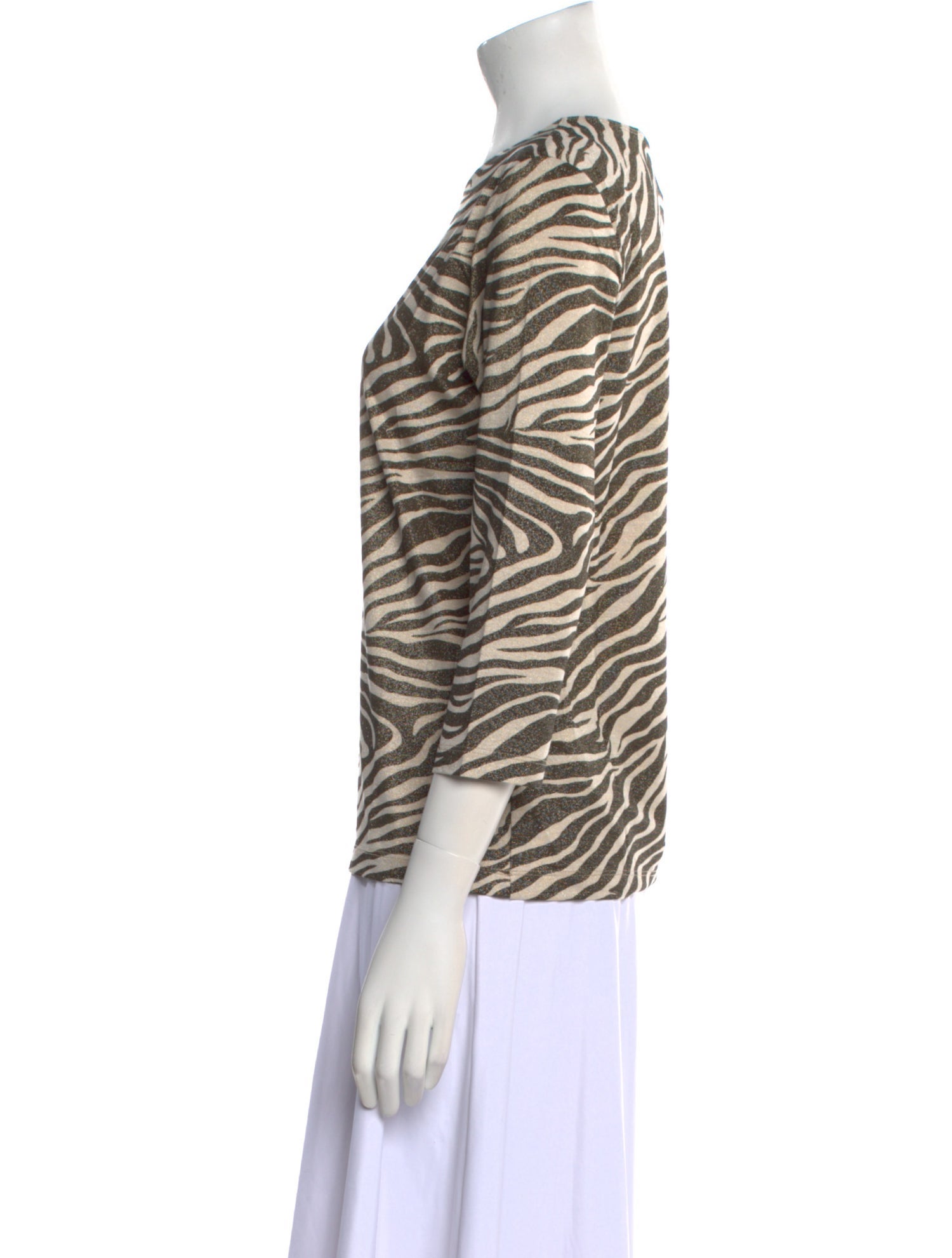 Leggiadro Animal Print Crew Neck Top w/ Tags