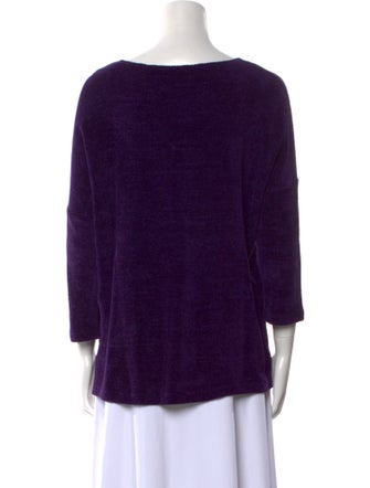 Leggiadro Bateau Neckline Three-Quarter Sleeve Blouse