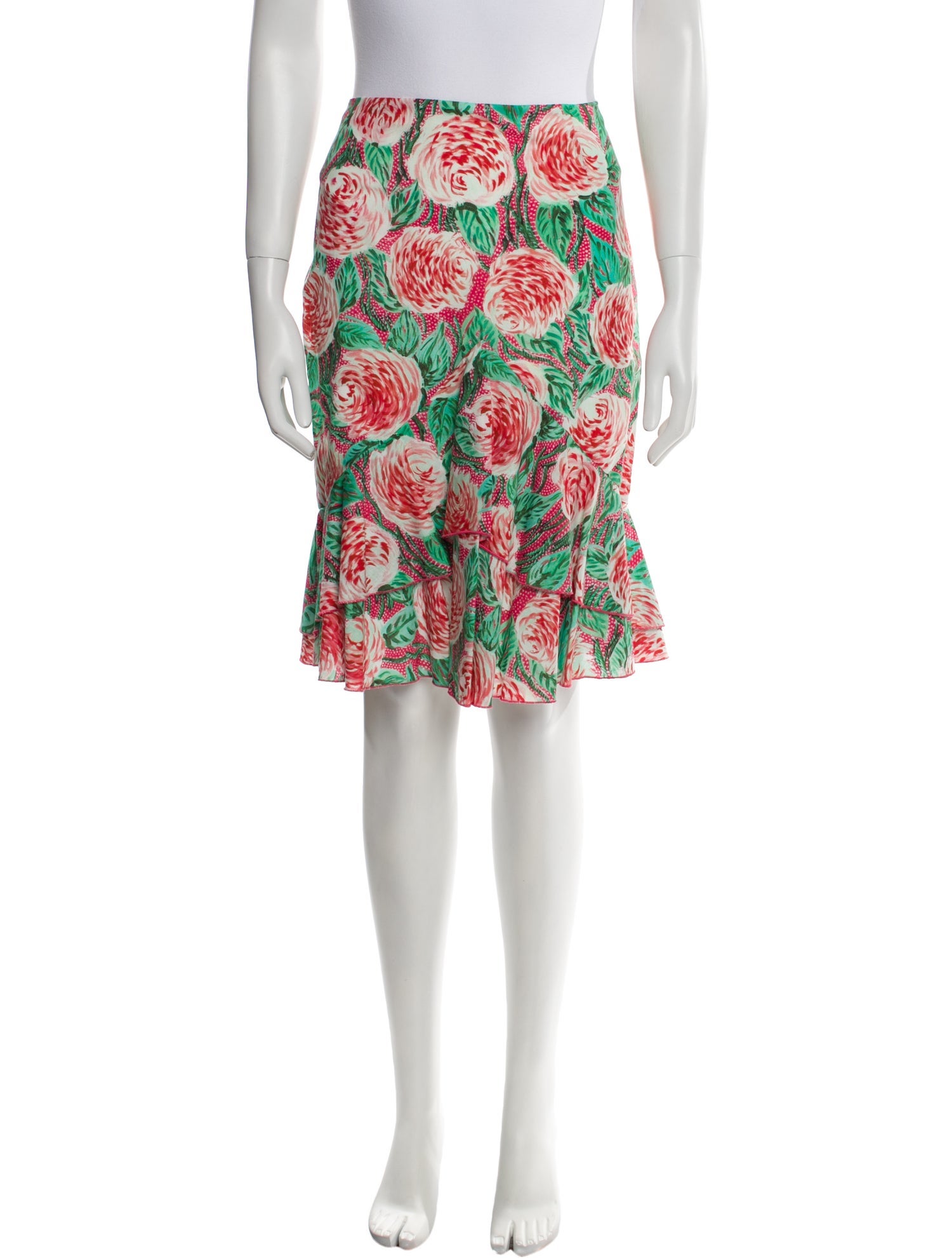 Leggiadro Printed Knee-Length Skirt w/ Tags
