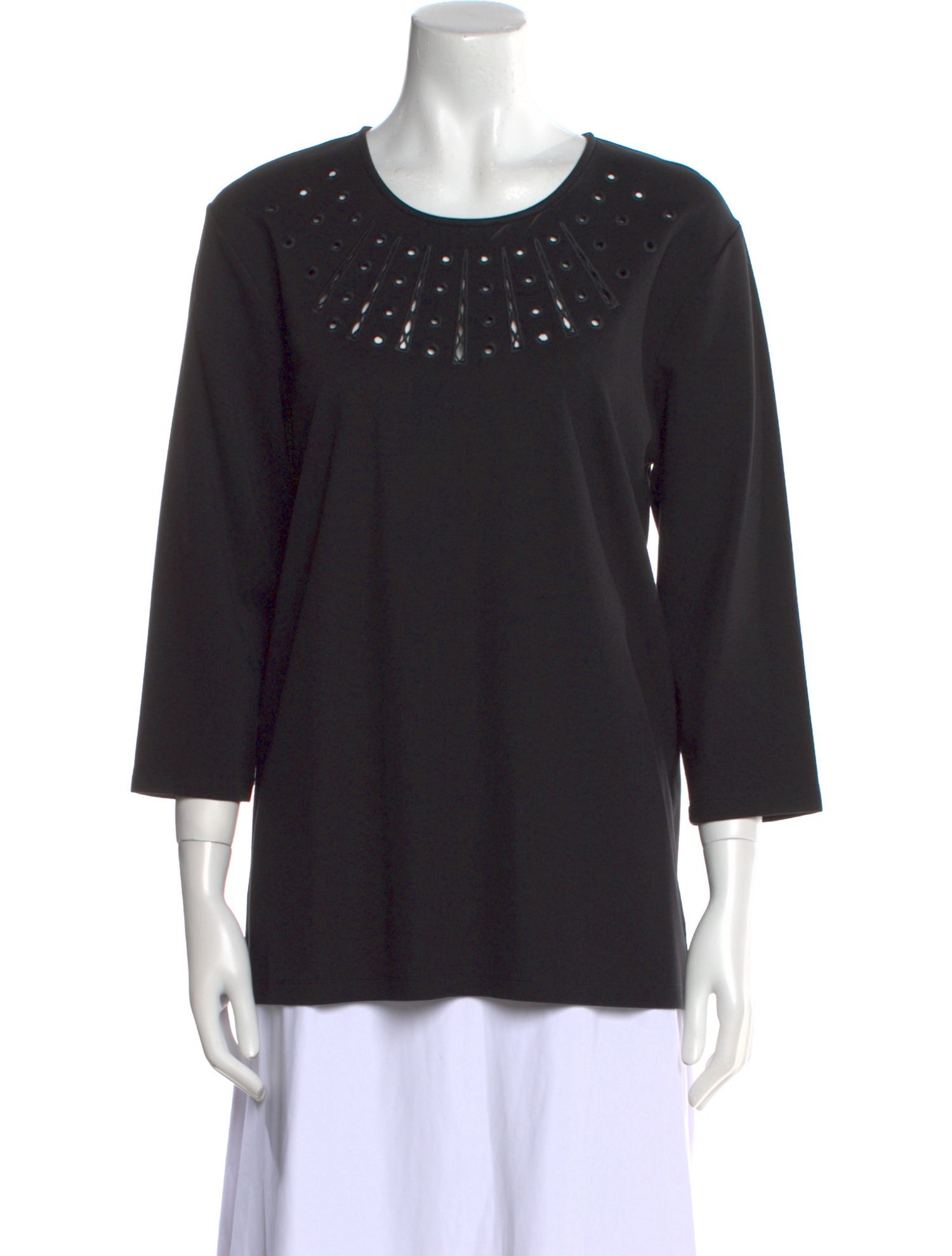 Leggiadro Scoop Neck Three-Quarter Sleeve Top w/ Tags