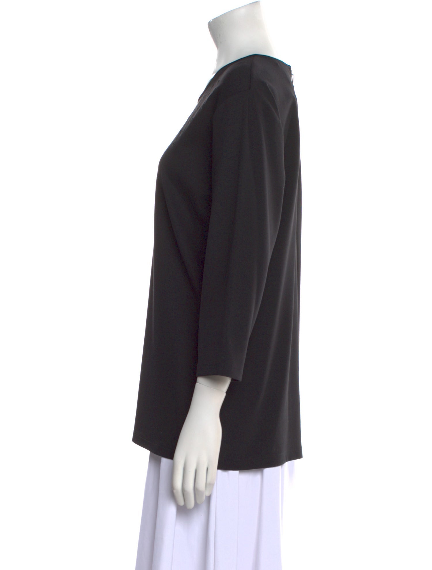 Leggiadro Scoop Neck Three-Quarter Sleeve Top w/ Tags