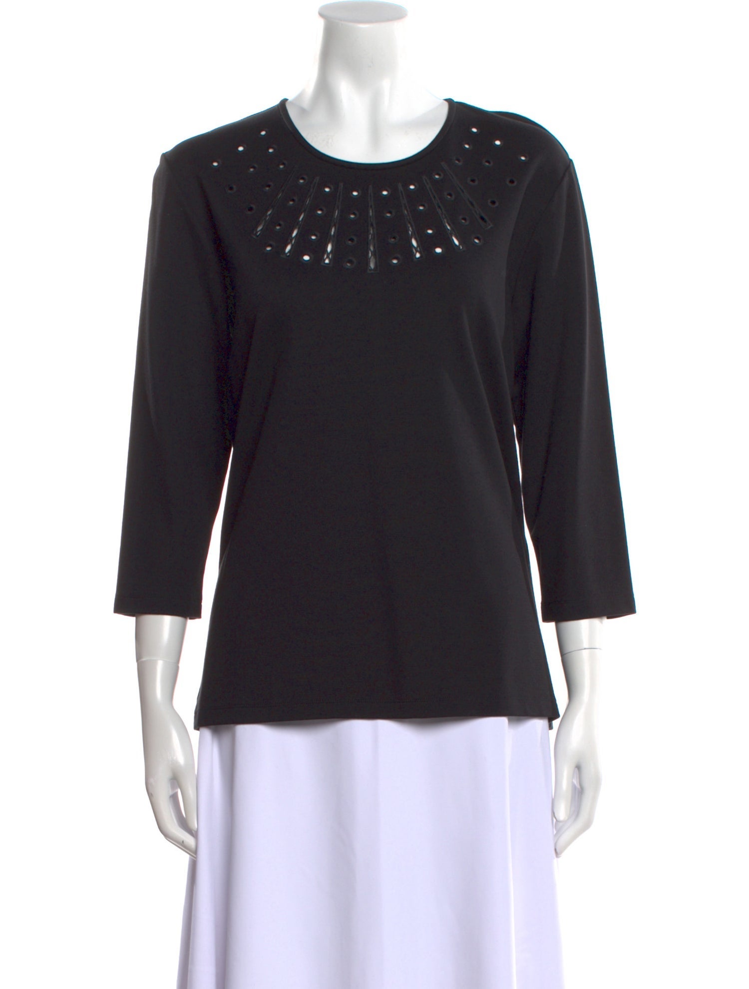 Leggiadro Scoop Neck Three-Quarter Sleeve Top w/ Tags