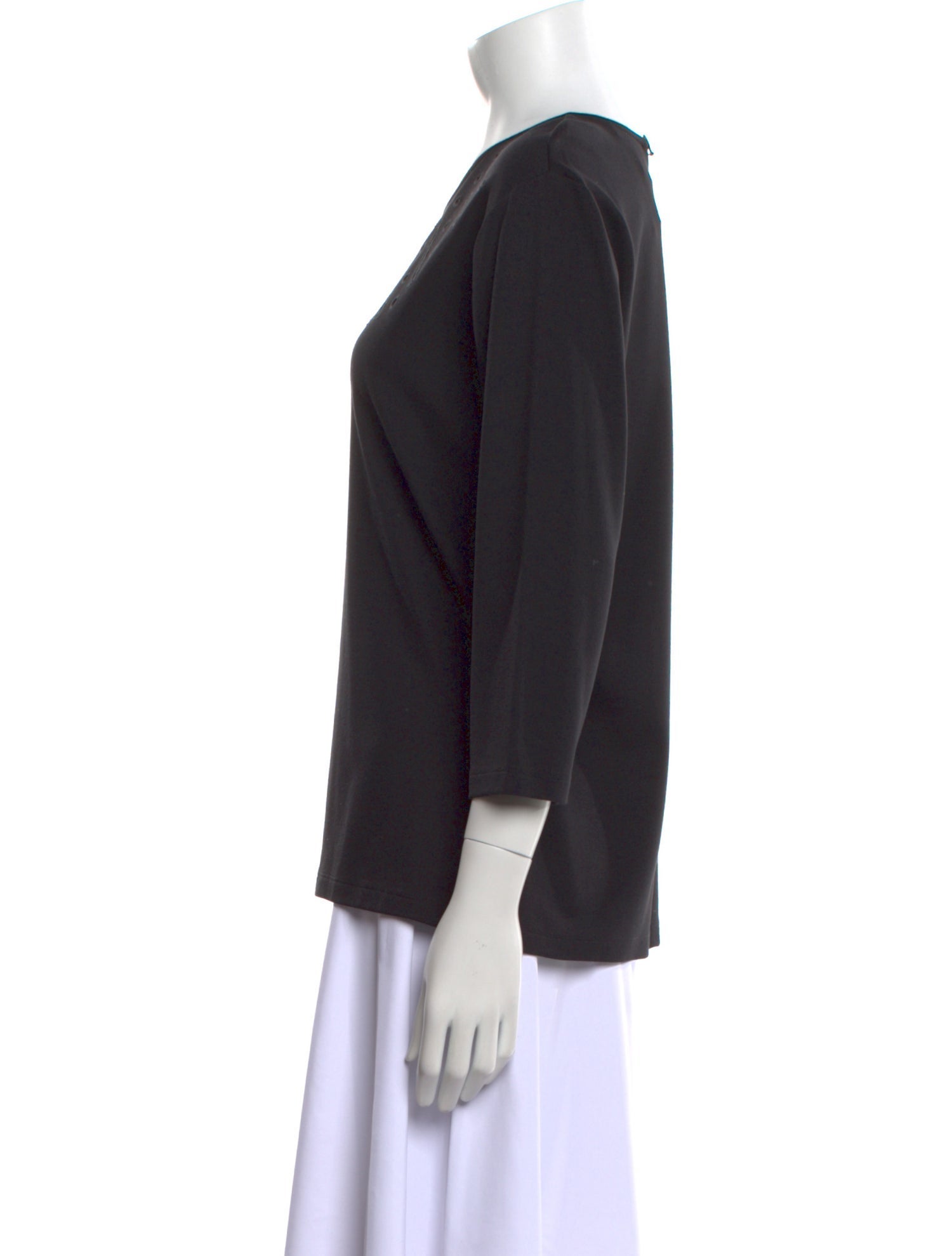 Leggiadro Scoop Neck Three-Quarter Sleeve Top w/ Tags