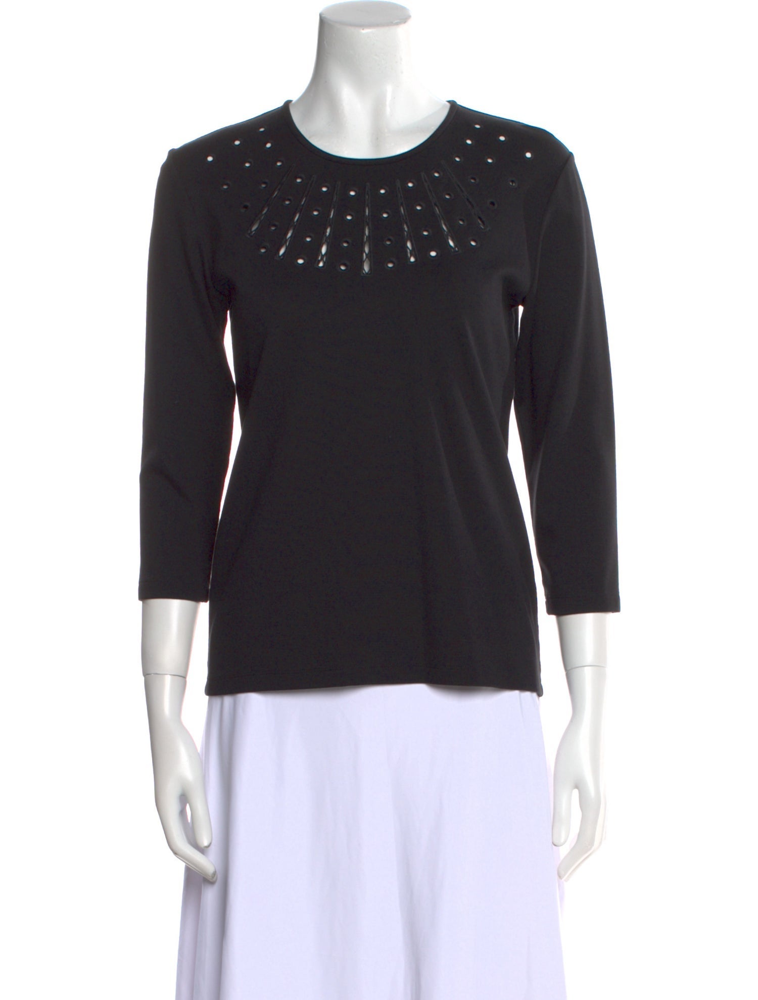 Leggiadro Crew Neck Three-Quarter Sleeve Top w/ Tags