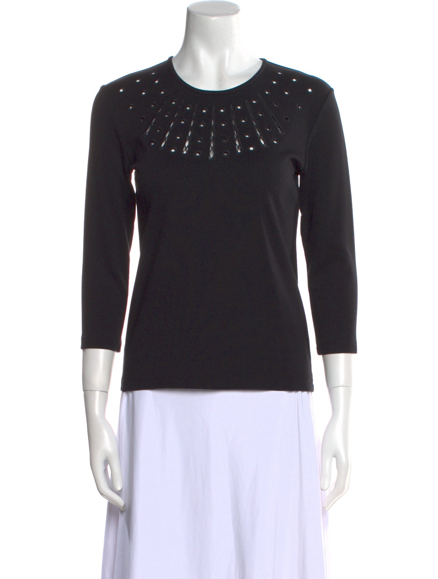 Leggiadro Crew Neck Three-Quarter Sleeve Top w/ Tags