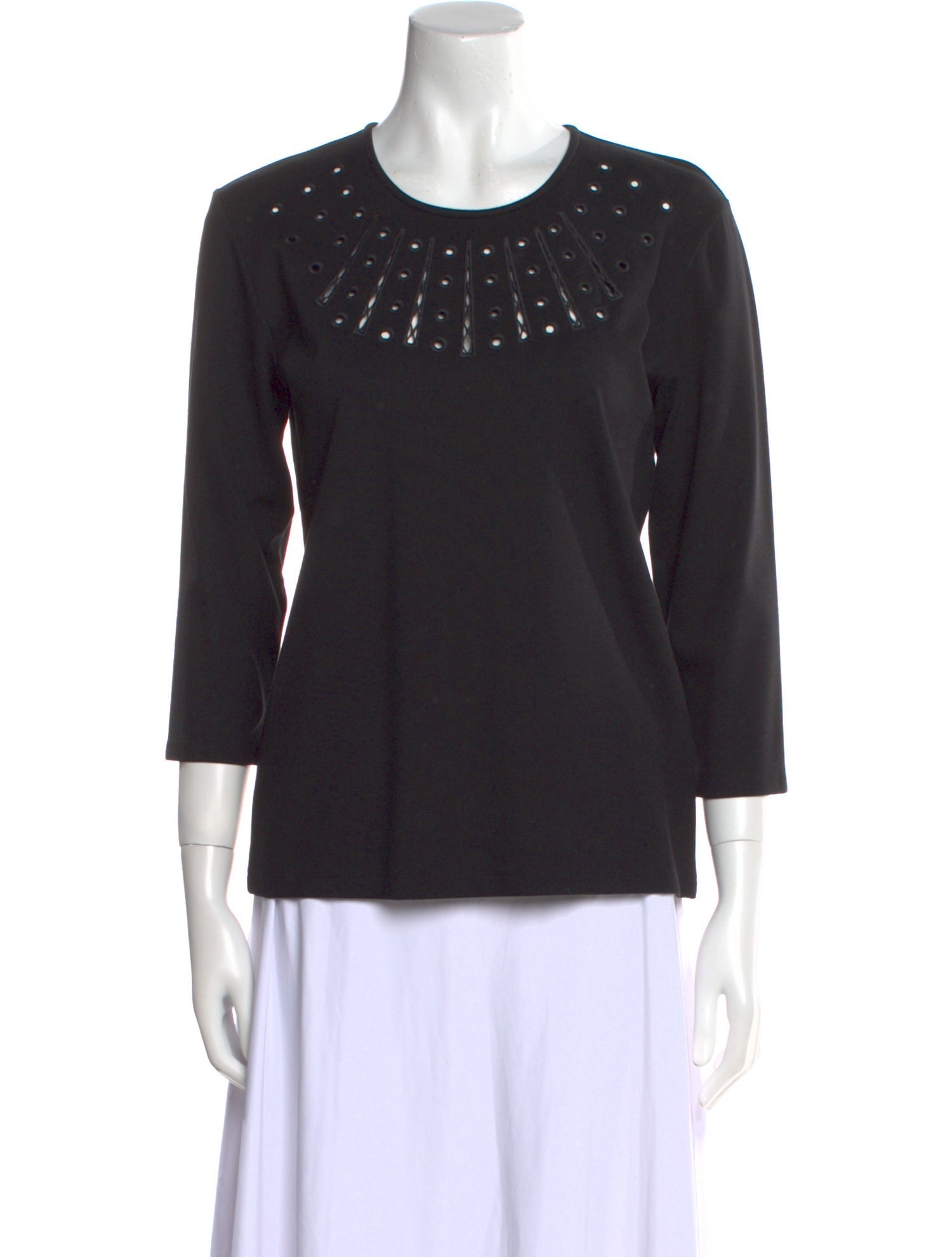 Leggiadro Crew Neck Three-Quarter Sleeve Top w/ Tags