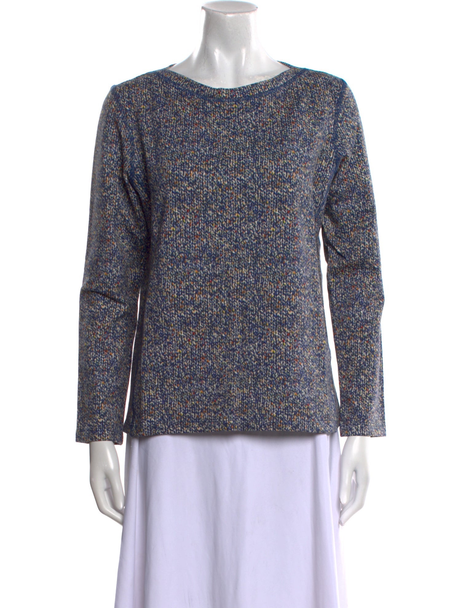 Leggiadro Printed Bateau Neckline Sweatshirt
