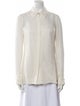 Leggiadro Silk Long Sleeve Button-Up Top