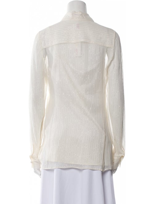 Leggiadro Silk Long Sleeve Button-Up Top