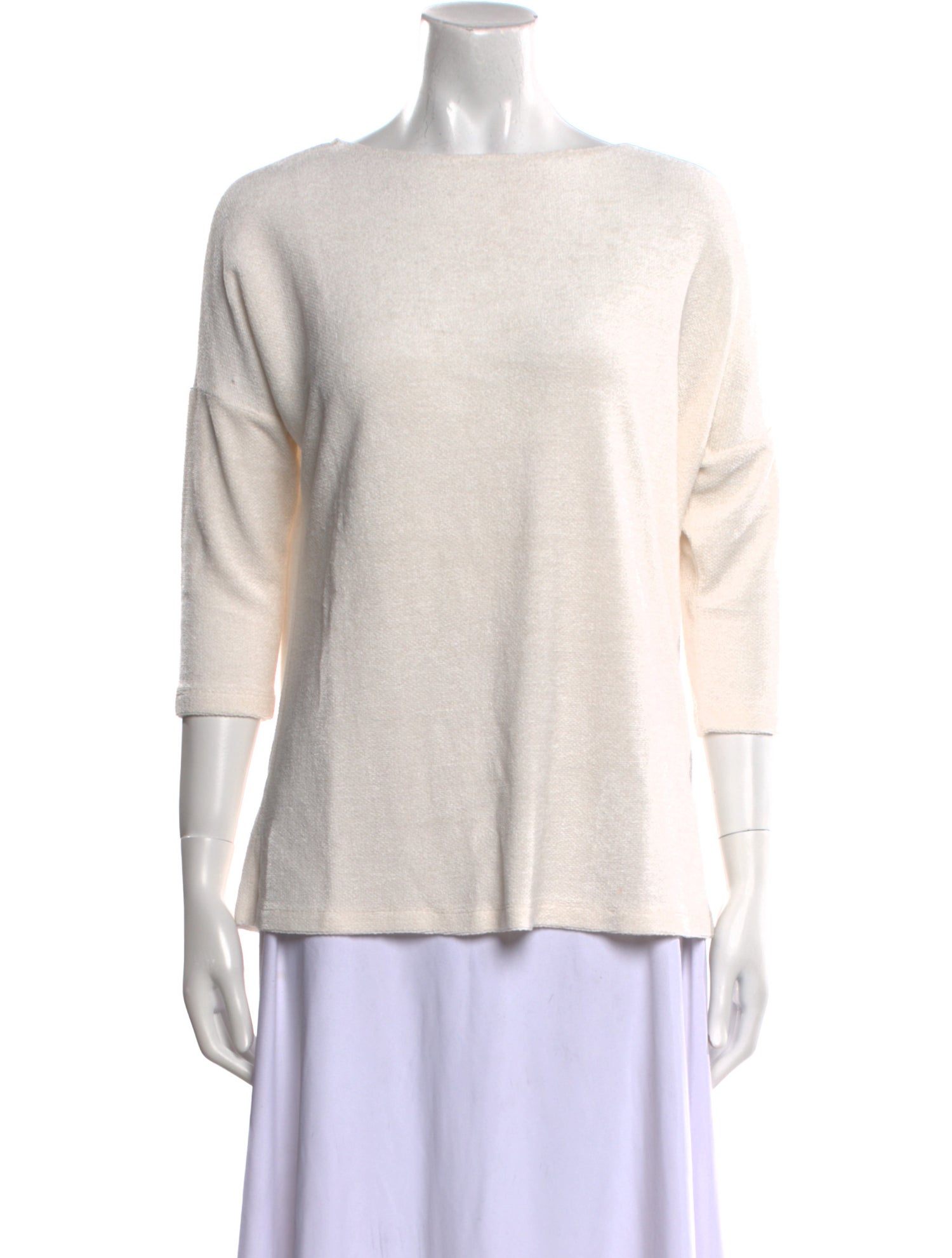 Leggiadro Bateau Neckline Three-Quarter Sleeve Sweatshirt