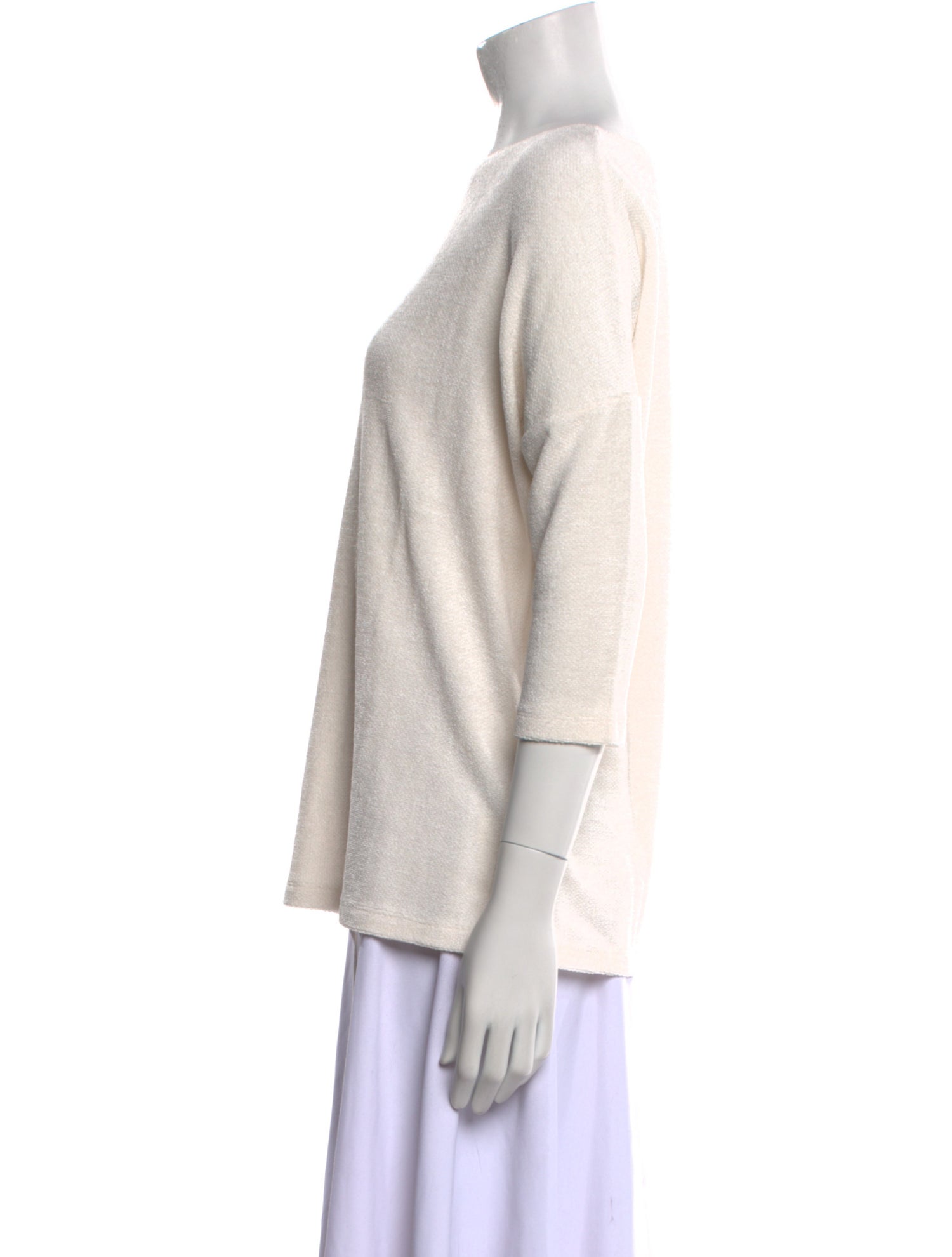 Leggiadro Bateau Neckline Three-Quarter Sleeve Sweatshirt