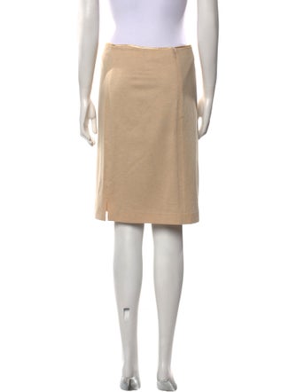 Leggiadro Leather Trim Embellishment Knee-Length Skirt