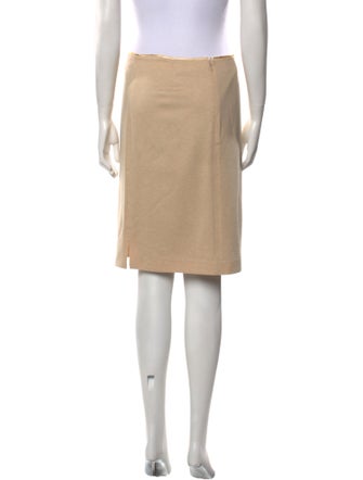 Leggiadro Leather Trim Embellishment Knee-Length Skirt