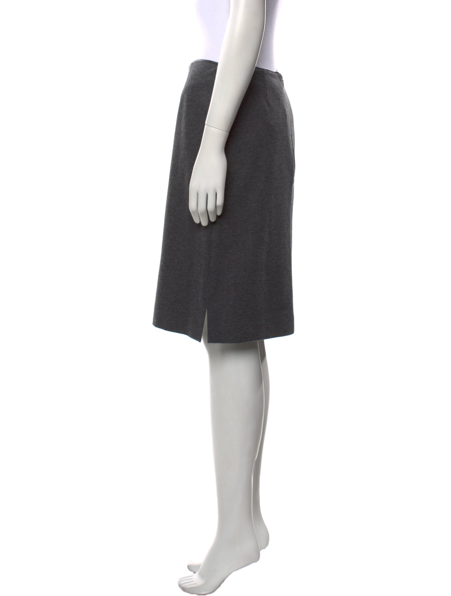 Leggiadro Leather Trim Embellishment Knee-Length Skirt