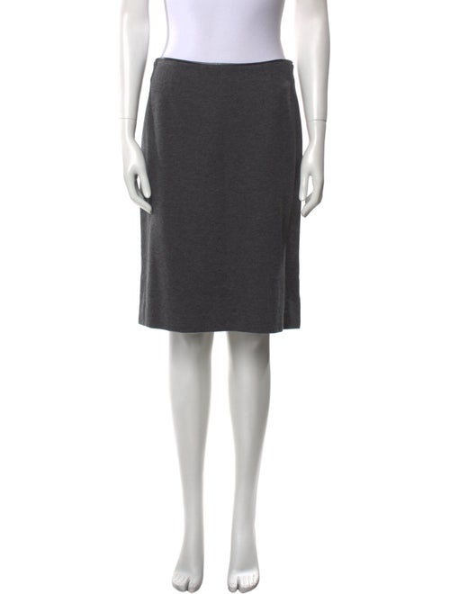 Leggiadro Leather Trim Embellishment Knee-Length Skirt