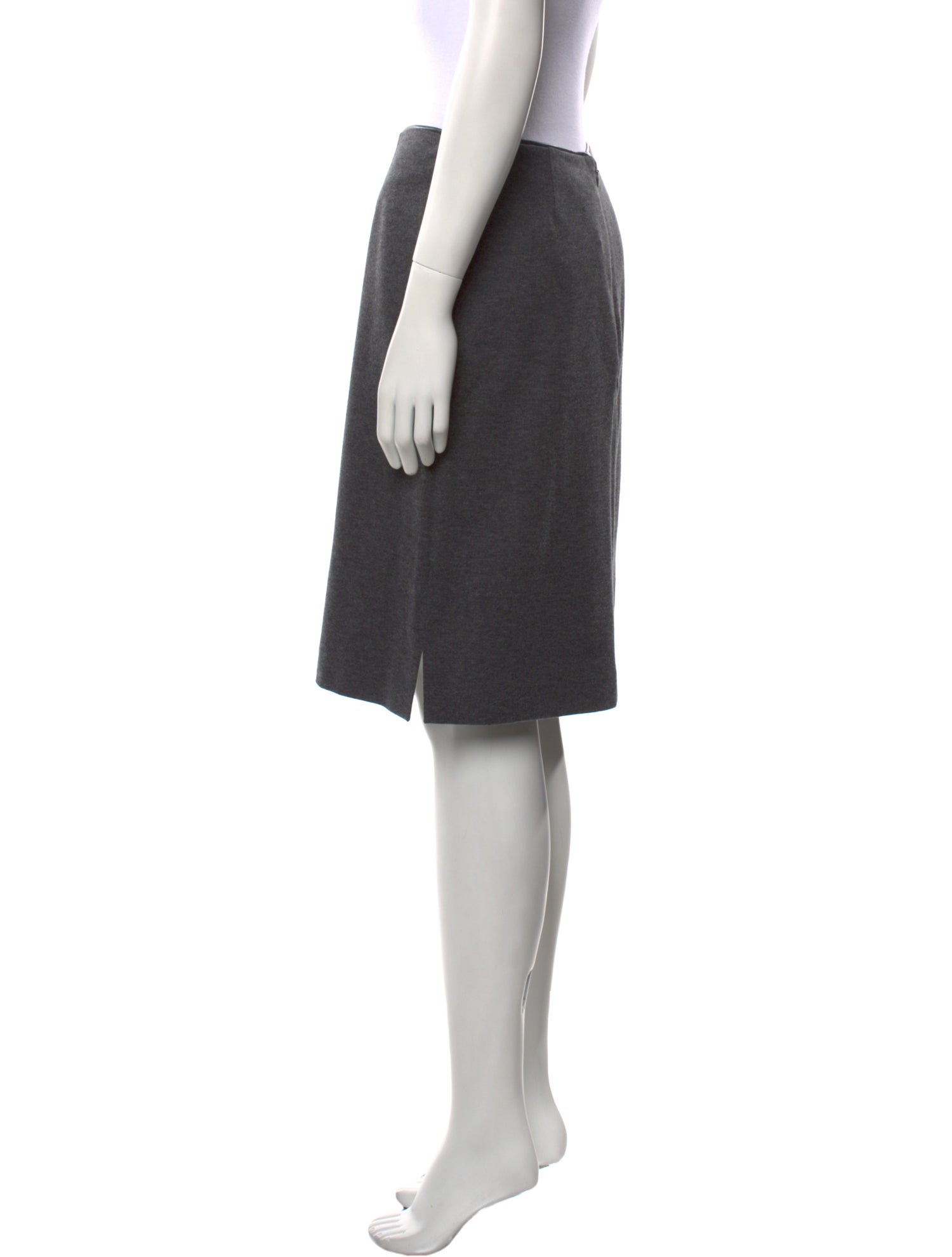 Leggiadro Leather Trim Embellishment Knee-Length Skirt