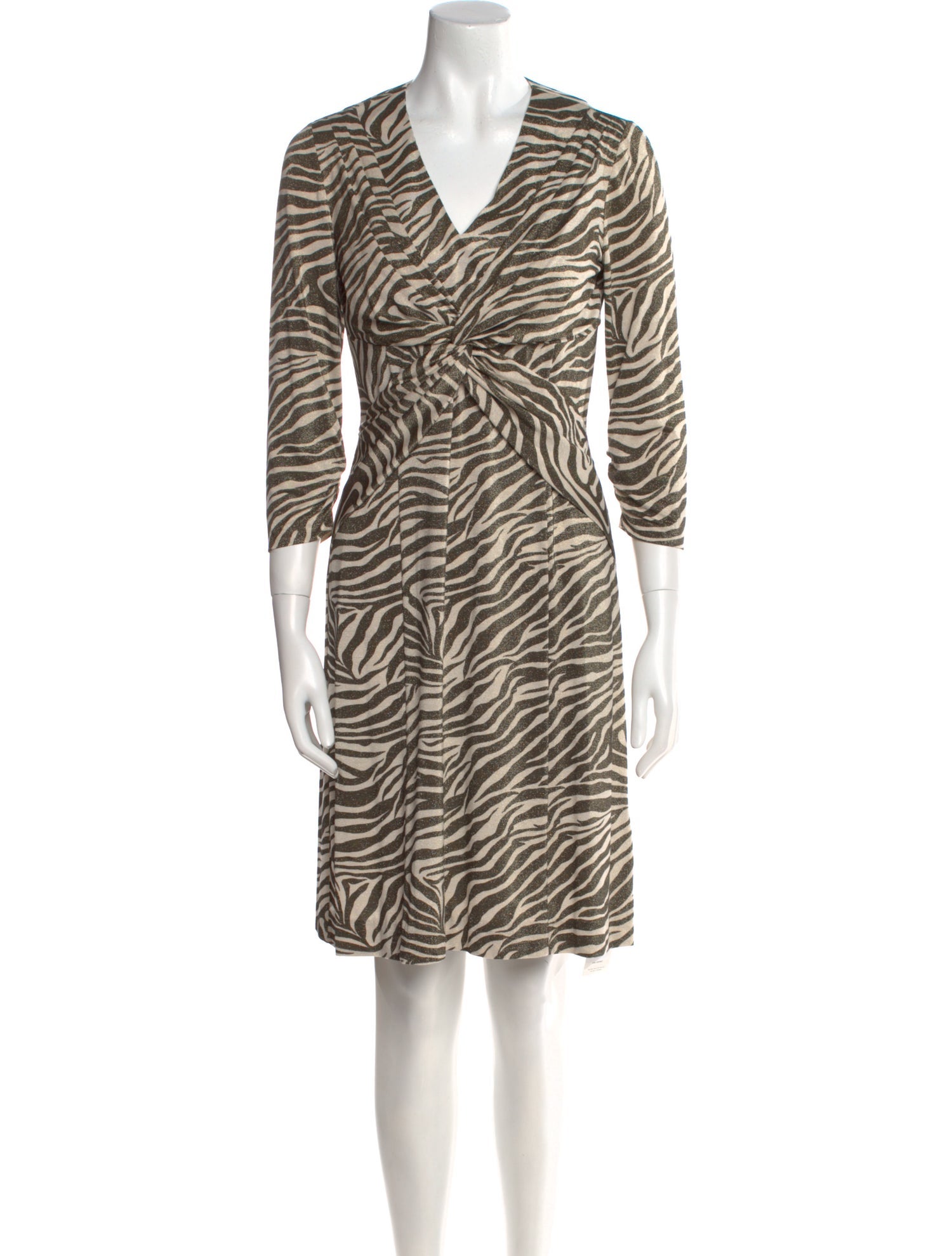 Leggiadro Animal Print Knee-Length Dress w/ Tags