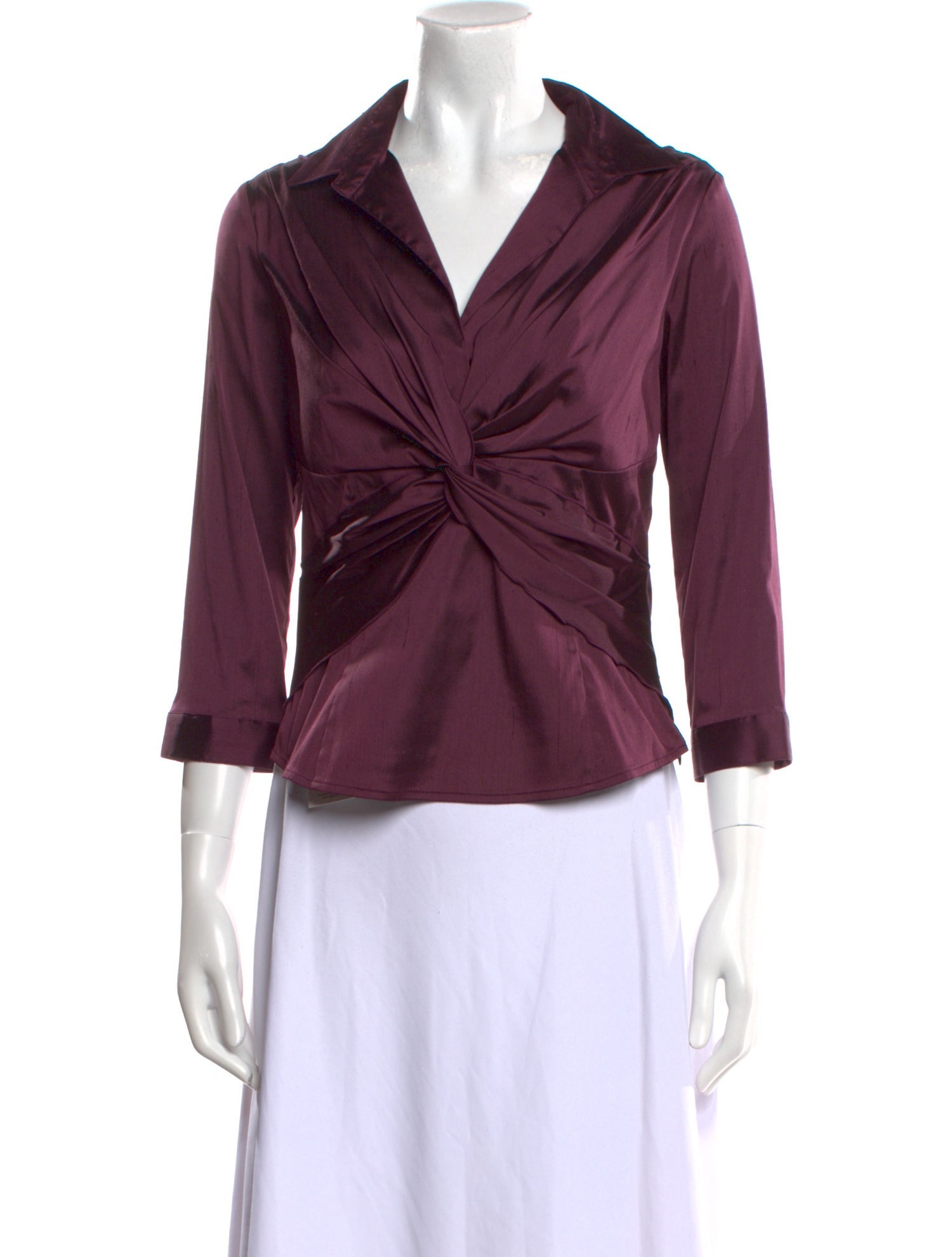 Leggiadro Silk Three-Quarter Sleeve Blouse w/ Tags