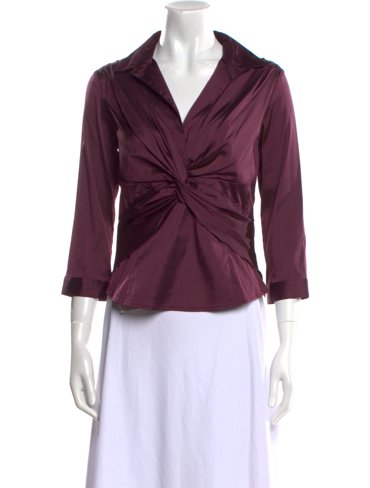 Leggiadro Silk Three-Quarter Sleeve Blouse w/ Tags