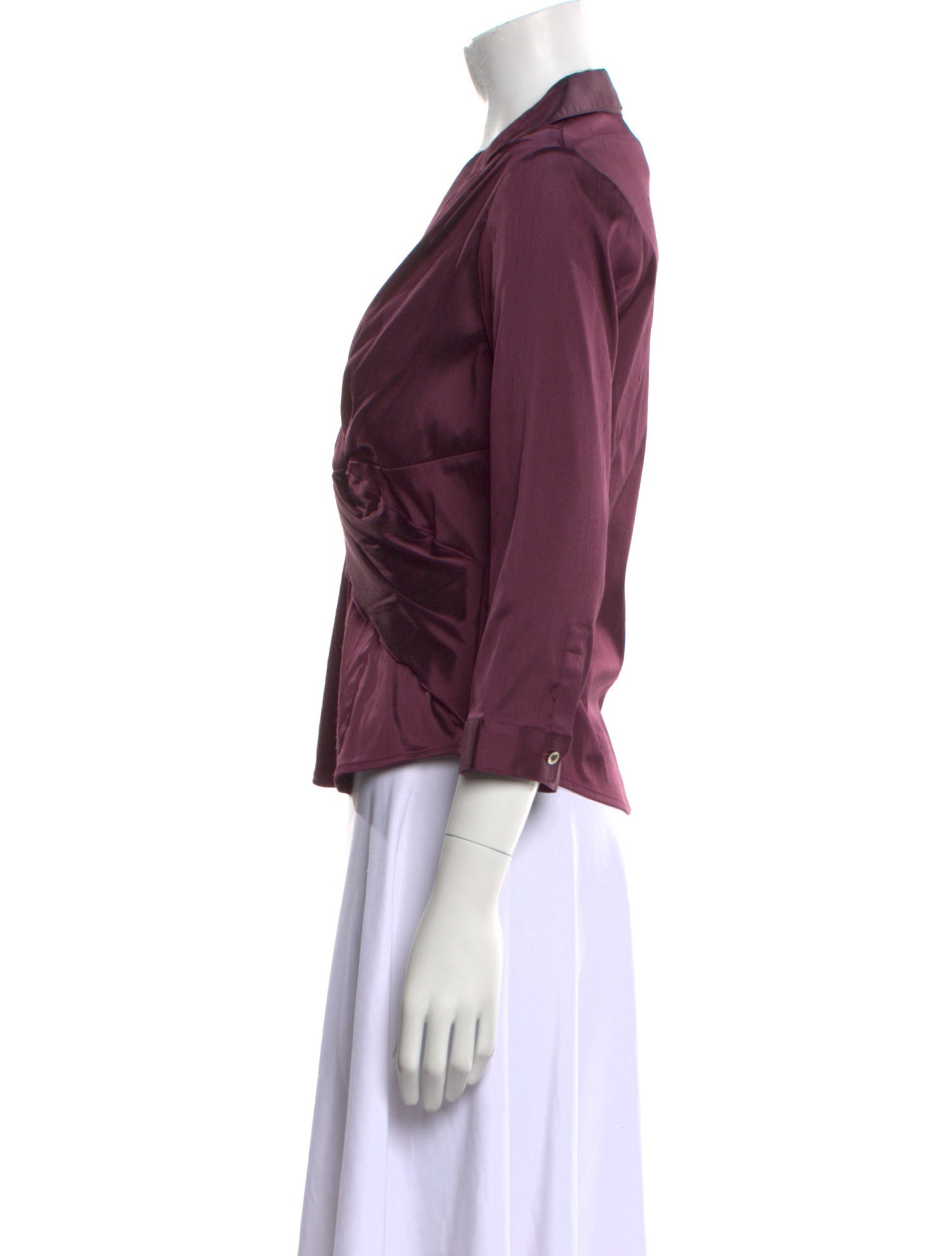 Leggiadro Silk Three-Quarter Sleeve Blouse w/ Tags