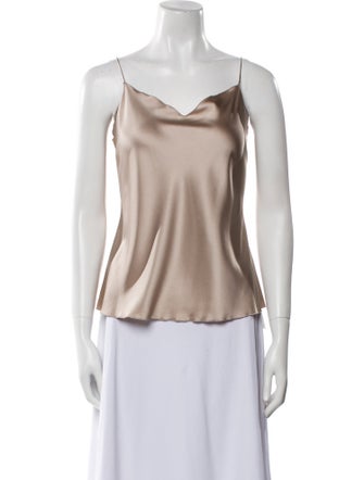 Leggiadro Silk Cowl Neck Top