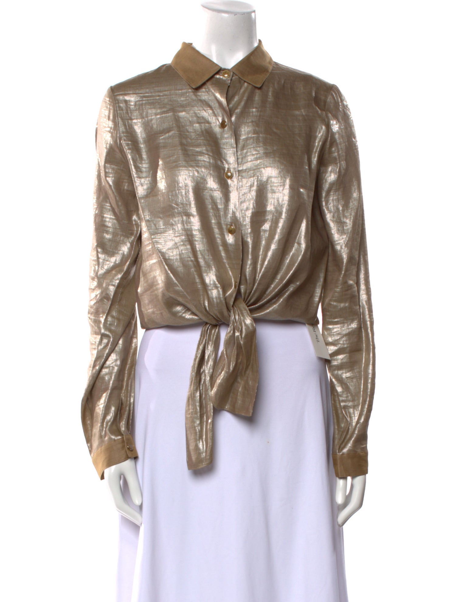 Leggiadro Linen Long Sleeve Crop Top