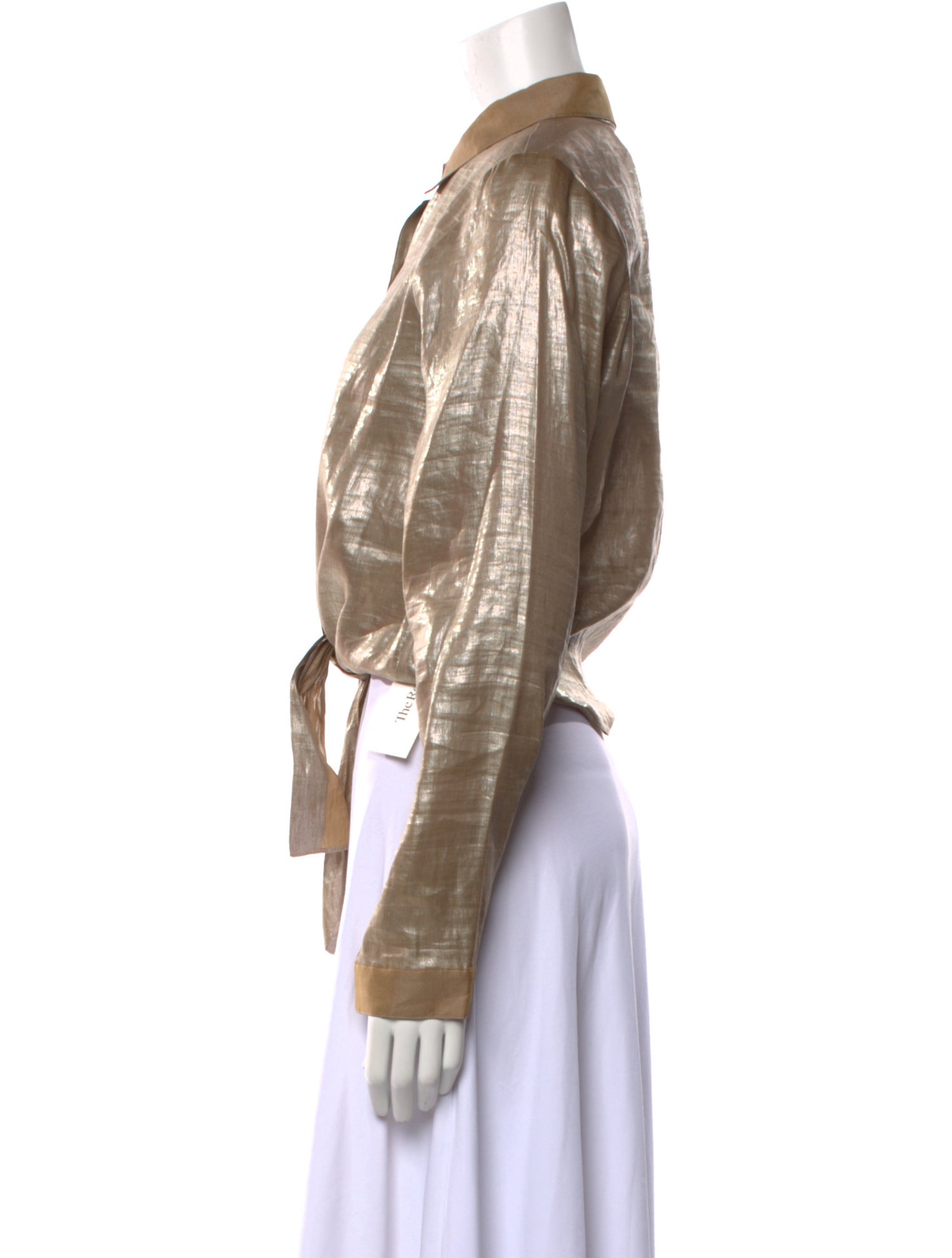 Leggiadro Linen Long Sleeve Crop Top