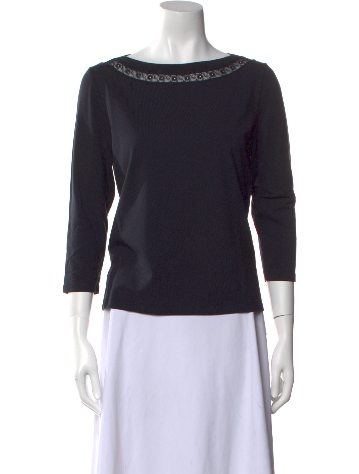 Leggiadro Bateau Neckline Three-Quarter Sleeve Top w/ Tags