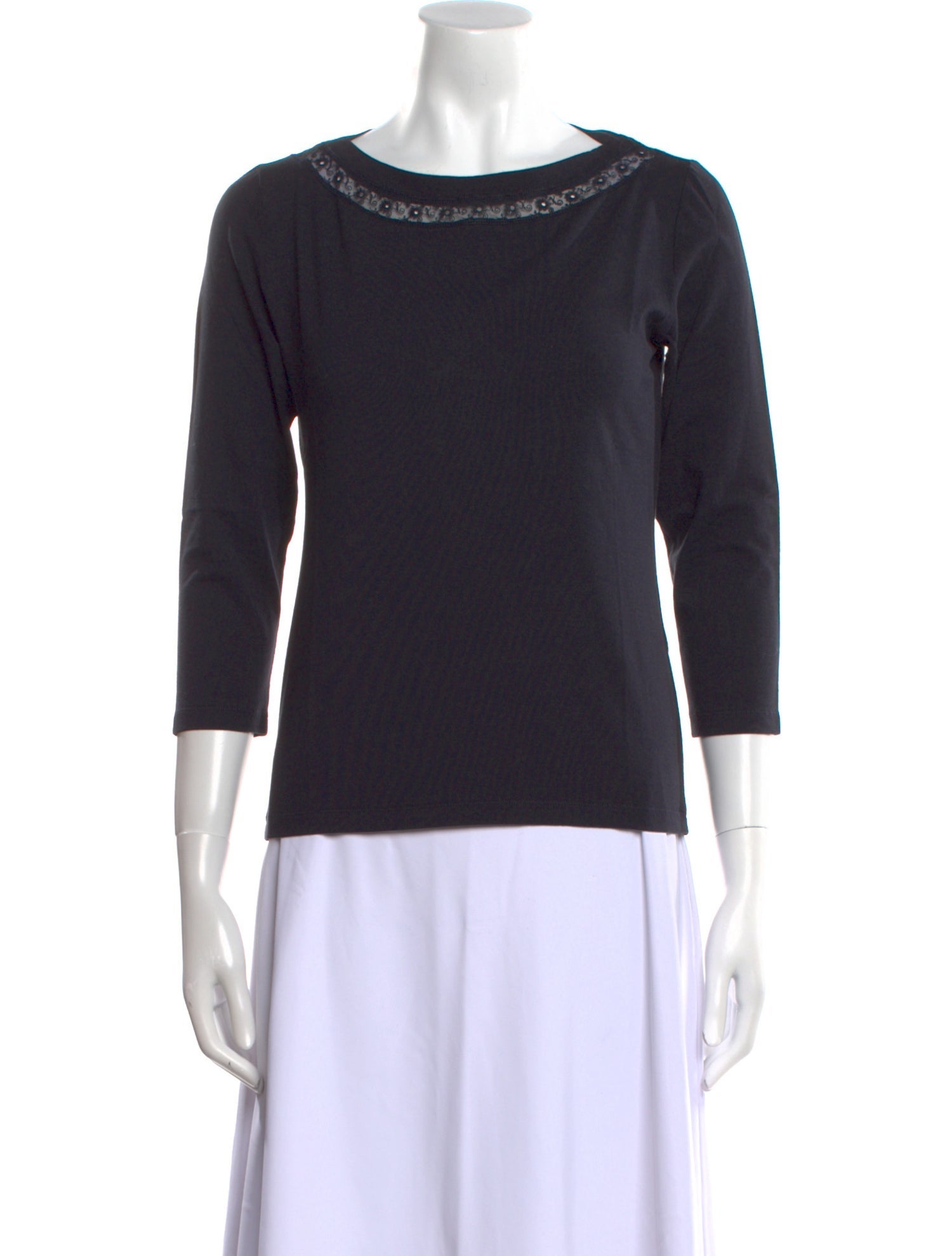 Leggiadro Scoop Neck Three-Quarter Sleeve Top w/ Tags