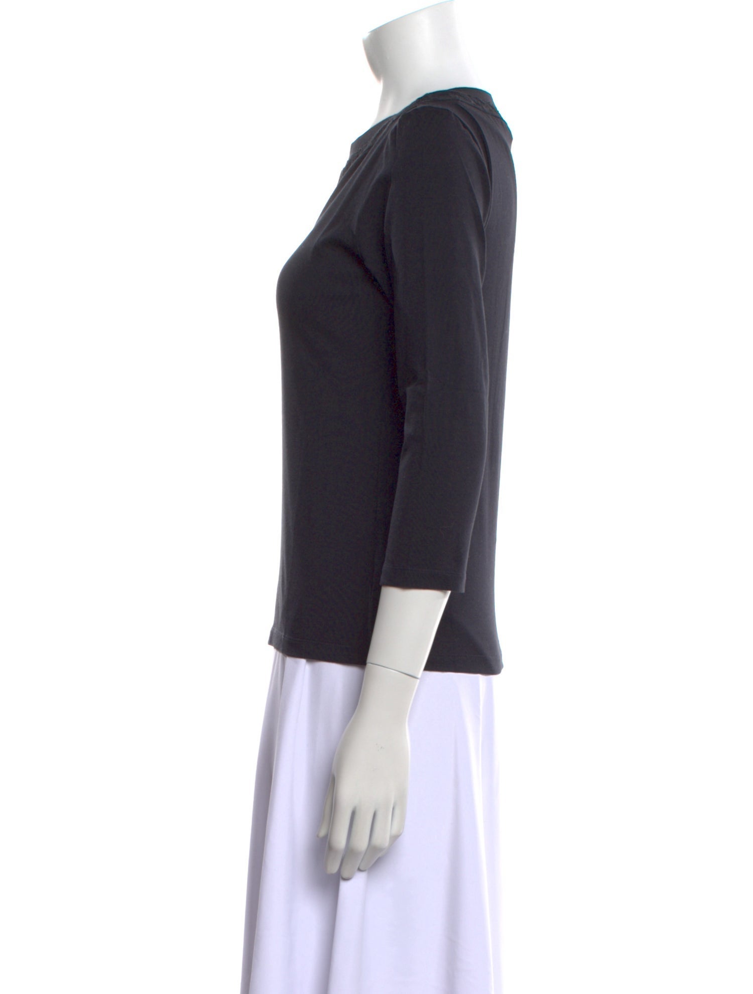 Leggiadro Scoop Neck Three-Quarter Sleeve Top w/ Tags