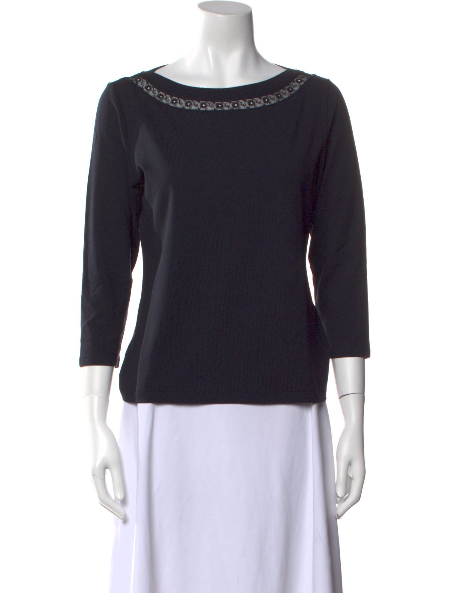 Leggiadro Bateau Neckline Three-Quarter Sleeve Top w/ Tags